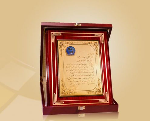 لوح تقدیر ریاست دانشگاه کاشان - نمونه لوح تقدیر - نمونه کار لوح تقدیر - لوح تقدیر - ساخت لوح تقدیر - نوین تندیس